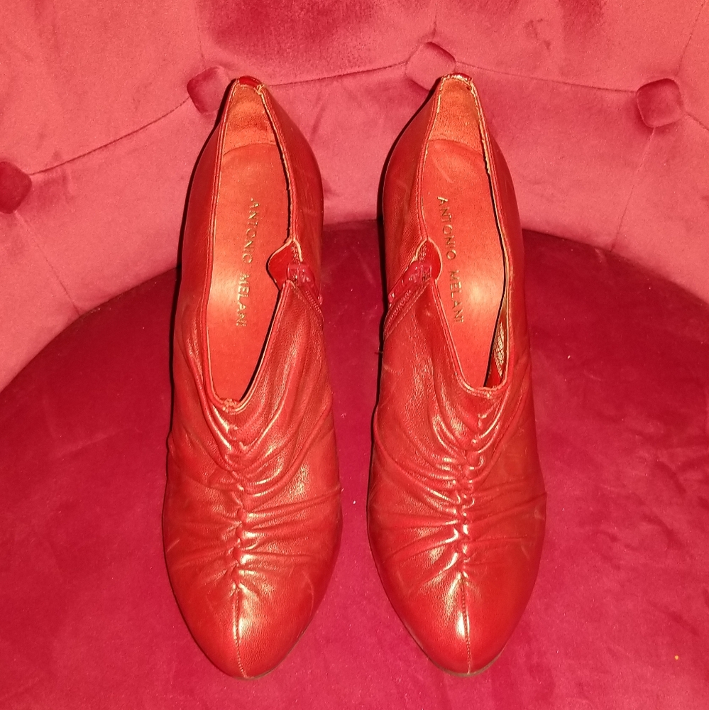 Red Leather Booties